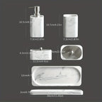 Four-piece White Marble Bathroom Set - House Of Avana