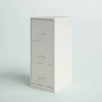 White Metal 3-Drawer Vertical File Cabinet with 2 Locking Drawers