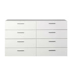 White Modern Bedroom 8-Drawer Double Dresser