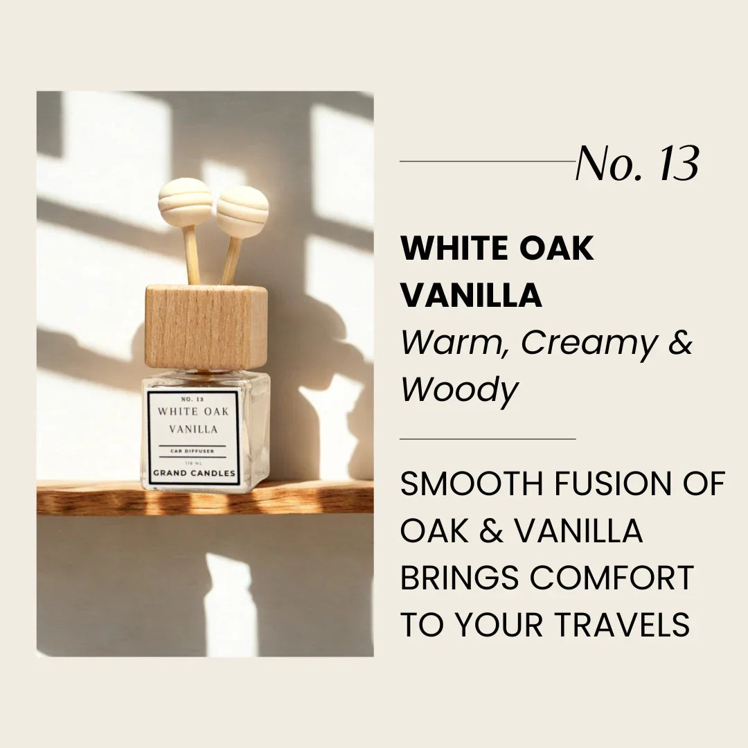 White Oak Vanilla Car Diffuser Grand Candles LLC