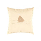 Canvello Indian White Cotton Pillow - 16" X 16", front view - House Of Avana