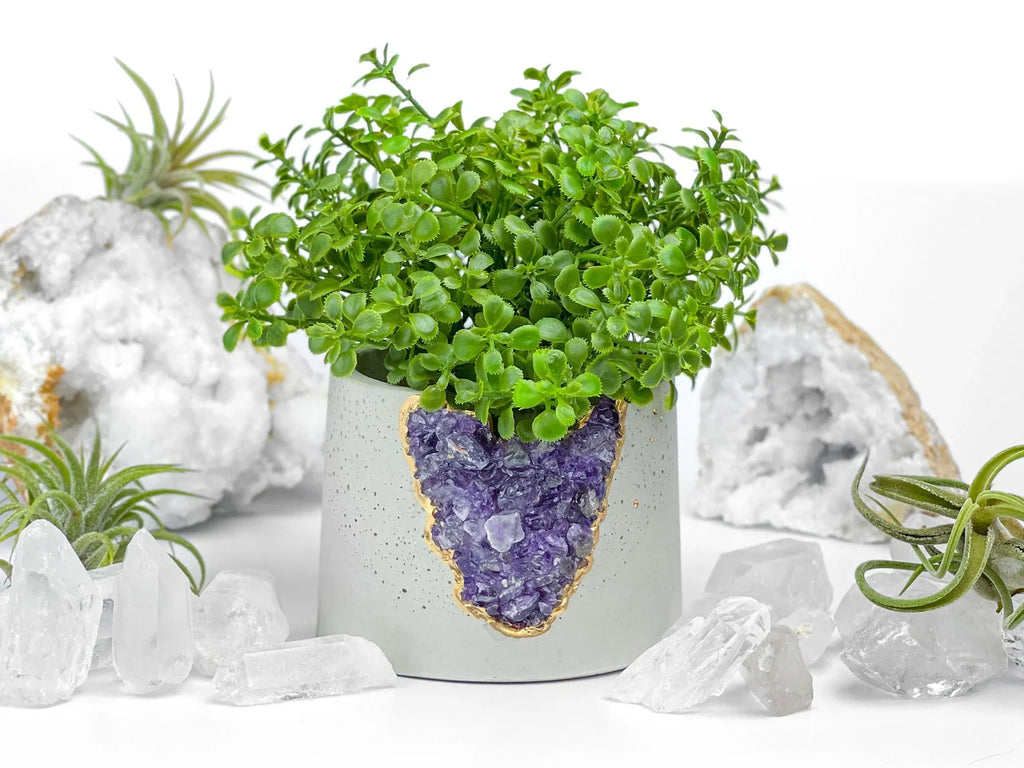Geode Planter - Modern White Accent, lifestyle image - House Of Avana