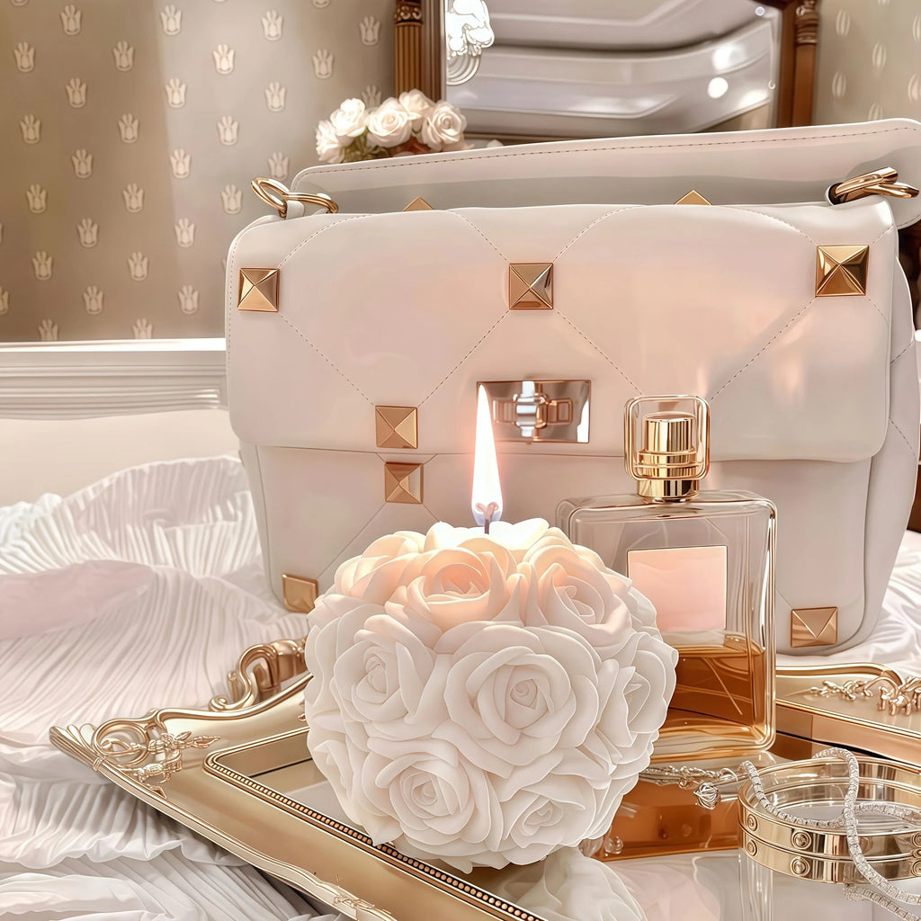 White Rose Soy Wax Scented Candle - House Of Avana