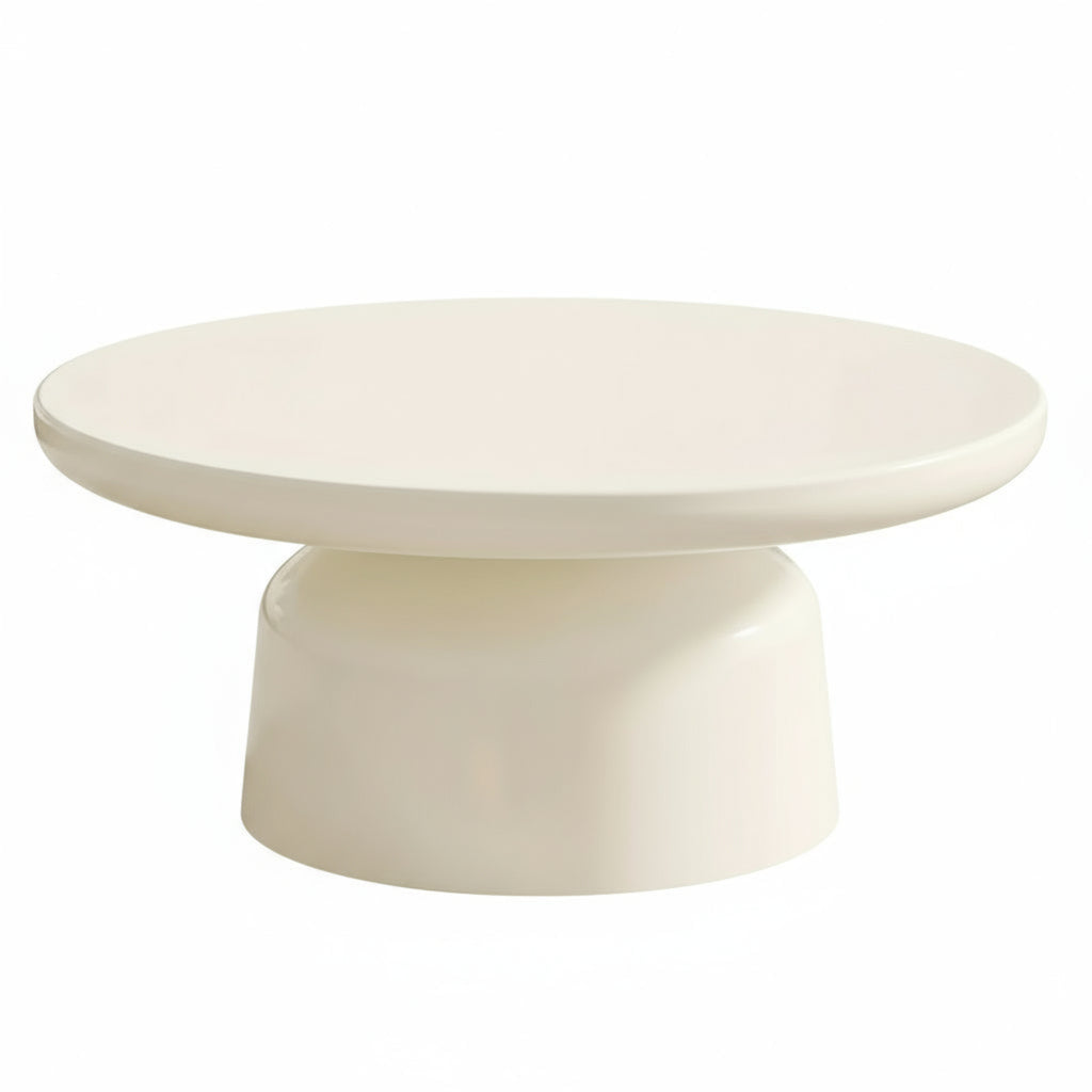 Milk White Circular Coffee Table, Living Room Central Table, Suitable For Modern Coffee Tables In Living Rooms And Bedrooms, Household Furniture, Easy To Assemble House Of Avana
