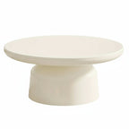 Milk White Circular Coffee Table, Living Room Central Table, Suitable For Modern Coffee Tables In Living Rooms And Bedrooms, Household Furniture, Easy To Assemble House Of Avana