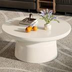 Milk White Circular Coffee Table, Living Room Central Table, Suitable For Modern Coffee Tables In Living Rooms And Bedrooms, Household Furniture, Easy To Assemble House Of Avana