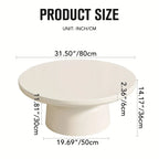 Milk White Circular Coffee Table, Living Room Central Table, Suitable For Modern Coffee Tables In Living Rooms And Bedrooms, Household Furniture, Easy To Assemble House Of Avana