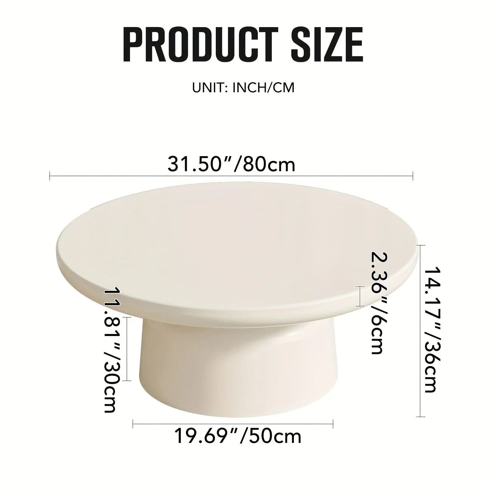 Milk White Circular Coffee Table, Living Room Central Table, Suitable For Modern Coffee Tables In Living Rooms And Bedrooms, Household Furniture, Easy To Assemble House Of Avana