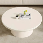 Milk White Circular Coffee Table, Living Room Central Table, Suitable For Modern Coffee Tables In Living Rooms And Bedrooms, Household Furniture, Easy To Assemble House Of Avana
