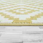 Area Rug Stella Moroccan Diamond Pattern - Pastel Yellow-white - House Of Avana