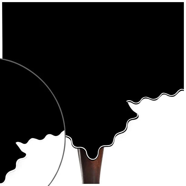 Scallop Embroidery Sateen Cotton Solid Table Cloth - Black PushpLinen