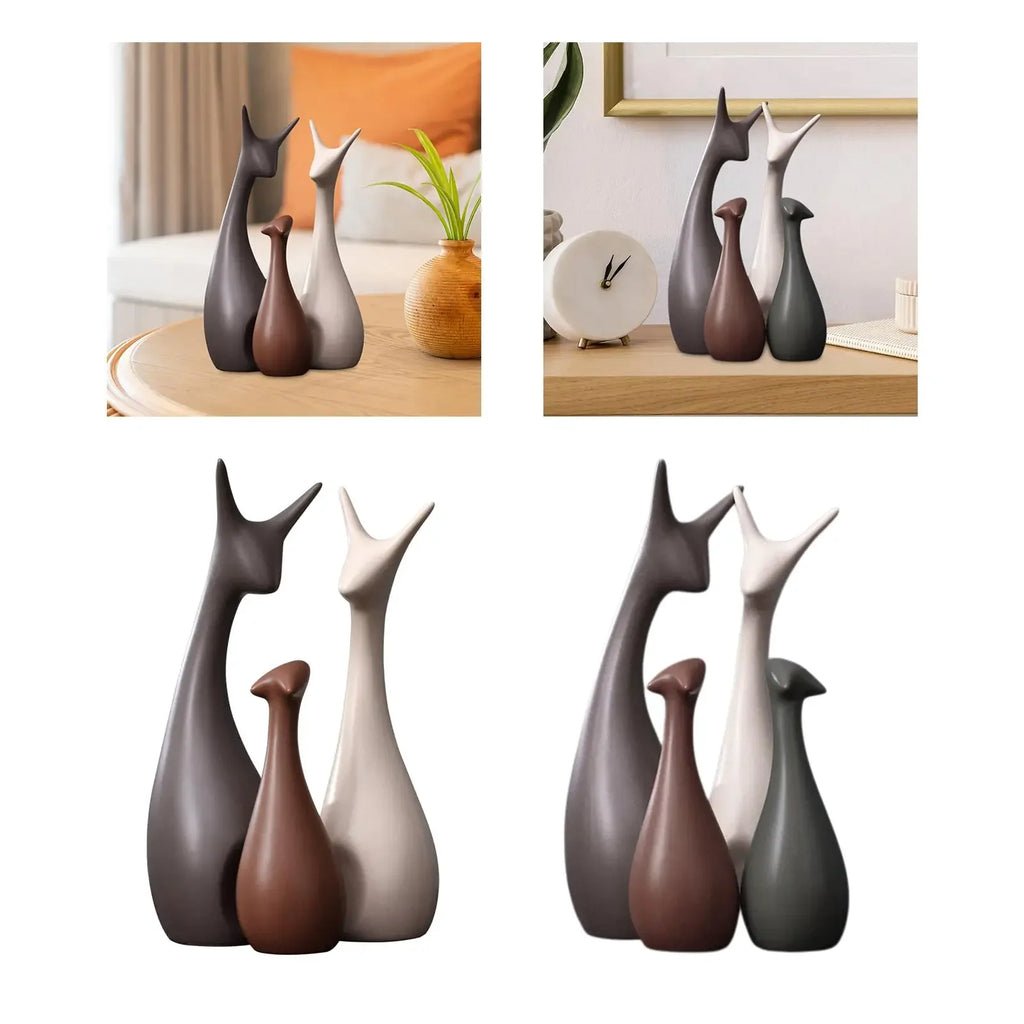 Nordic Sculpture - White Deer Figurine, detail shot - House Of Avana