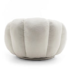 Swivel Sofa - White Boucle Rotation, angled view - House Of Avana