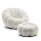 Swivel Sofa - White Boucle Rotation, detail shot - House Of Avana