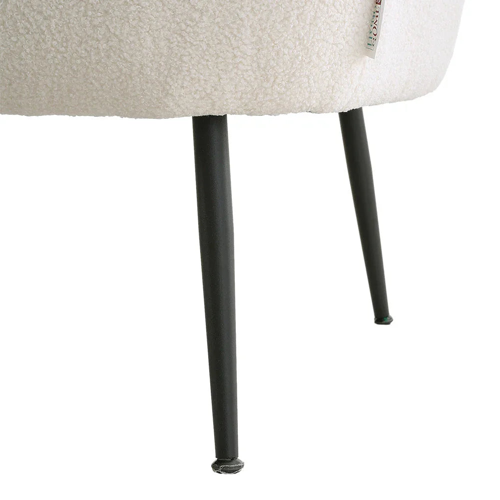 Leather 2-seater White Sofa with Armrests and Throw Pillows, angled view - House Of Avana