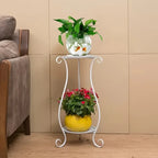 Plant Stand - Lightweight Metal White, top view - House Of Avana