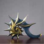 Conch Statue - Coastal White Figurine, angled view - House Of Avana