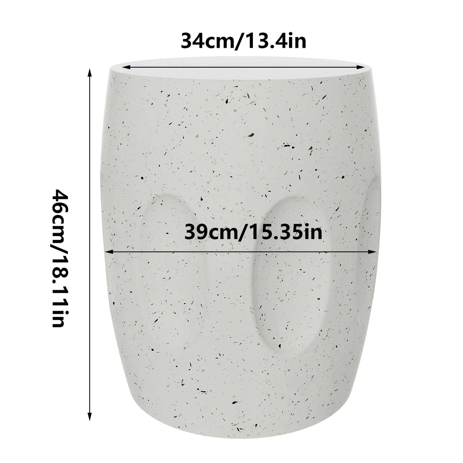 Aesome Drum Shape Outdoor Side Table Concrete Side Table 13.4x18.11inch Small Outdoor Side Table End... - House Of Avana