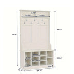 4-in-1 White Entryway Hall Tree with Bench & Storage - House Of Avana