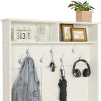 4-in-1 White Entryway Hall Tree with Bench & Storage - House Of Avana