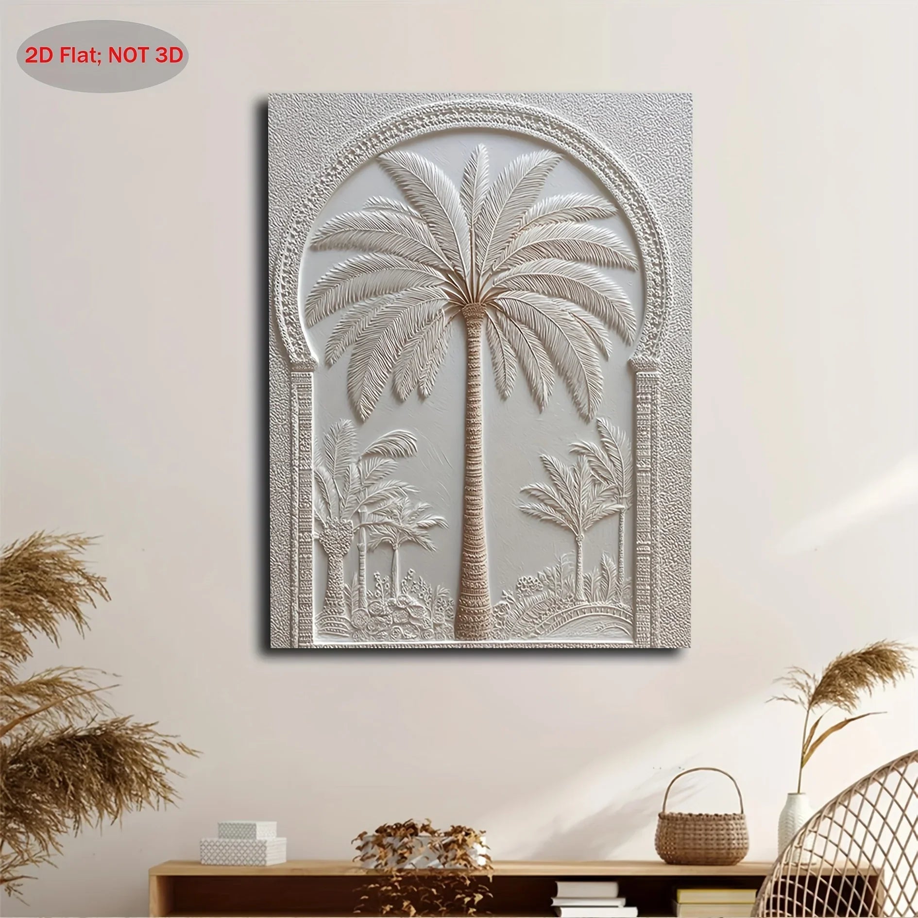 Wall Art - Vintage White Wood Palm Tree, back view - House Of Avana
