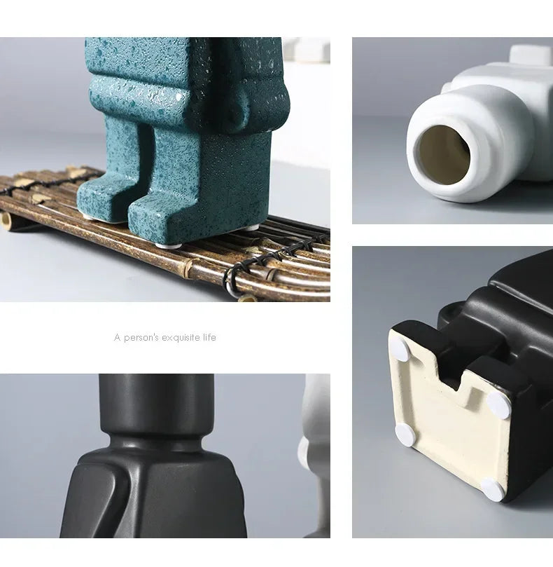 Vase - Decorative Ceramic White, alternate view - House Of Avana