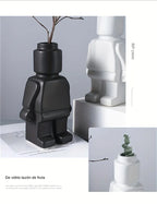 Vase - Decorative Ceramic White, angled view - House Of Avana