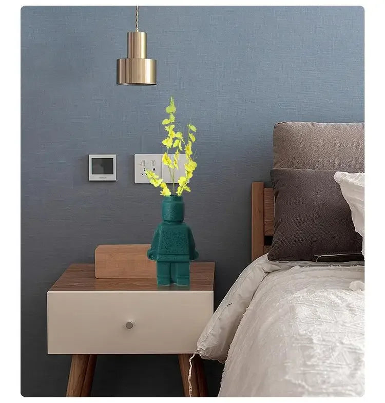 Vase - Decorative Ceramic White, dimensions view - House Of Avana