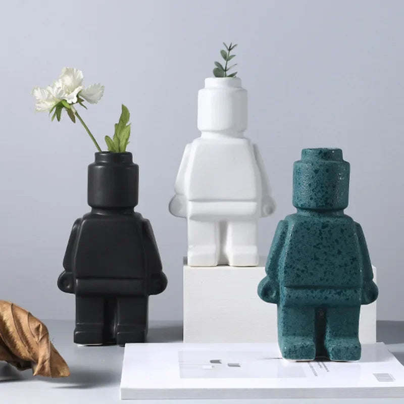 Vase - Decorative Ceramic White, in-use display - House Of Avana