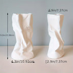 [white Ceramic Vase] Unique White Ceramic Modern Pleated Vase | Minimalist Boho Home Decor, Perfect for... - House Of Avana