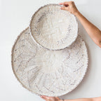 White Washed Handwoven Wall Basket Kanju Interiors