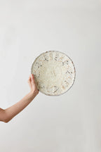 White Washed Handwoven Wall Basket, side view - House Of Avana