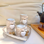 White Wood Candle Holder Set, Tea Light Candle Holders, Wooden Decorative Bowl with Tealight Candle Holders, Wood Pillar Candle Holders, Ins Style Wedding Anniversary Gift, Party Decor, House Warming Gift, Gift for Her House Of Avana