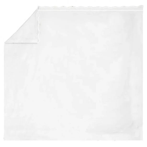 400TC Cotton Scallop Embroidery & Border Sateen Solid Sheet Set PushpLinen