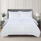 600 Thread Count Framed Sateen Embroidered Cotton Duvet Set Mélange Home