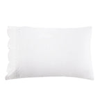 600 Thread Count Scallop Rope Embroidered Cotton Pillowcase Pair Mélange Home