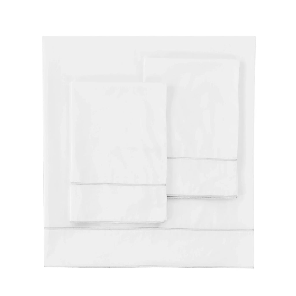 600 Thread Count Framed Sateen Embroidered Cotton Sheet Set Mélange Home