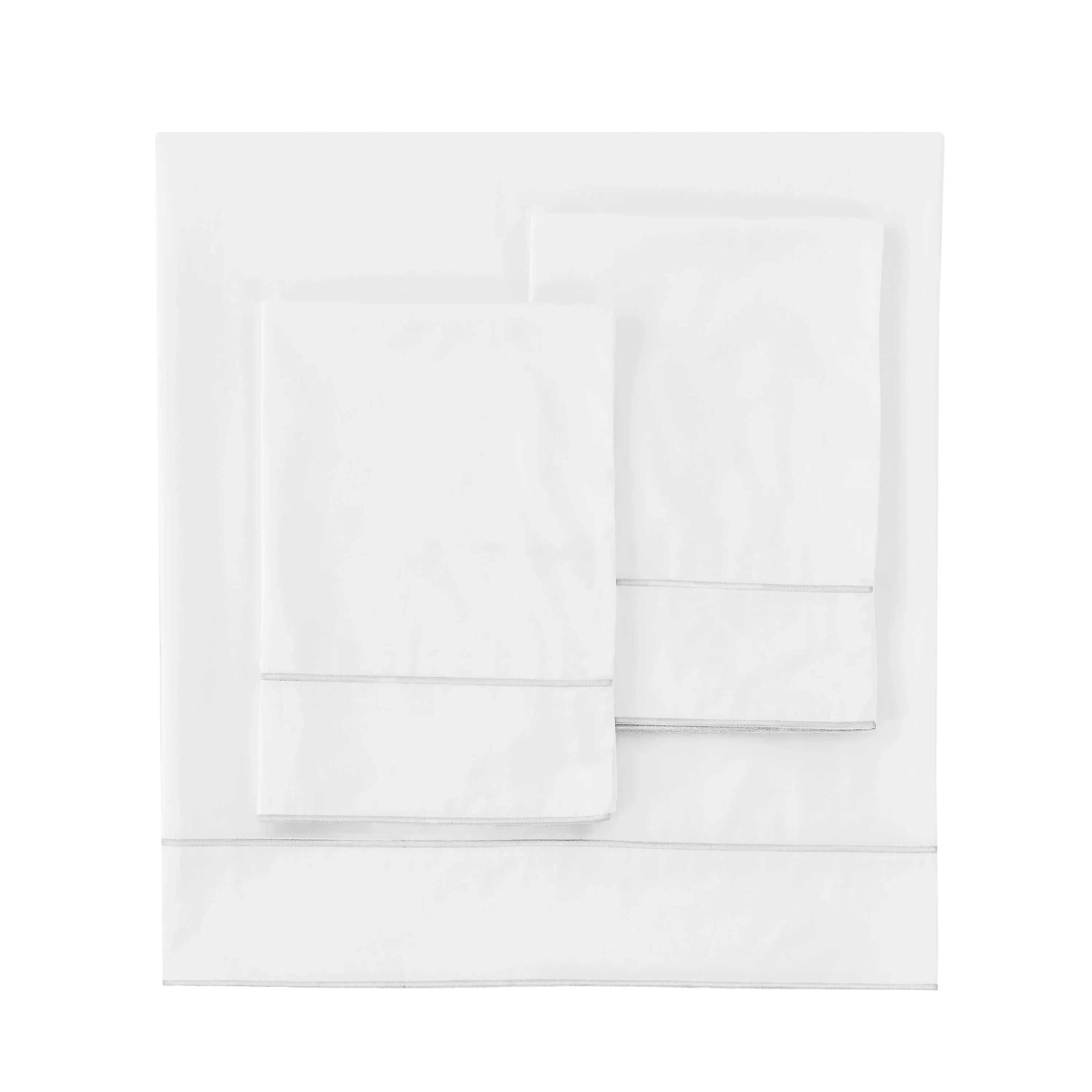 600 Thread Count Framed Sateen Embroidered Cotton Sheet Set Mélange Home