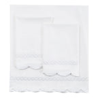 600 Thread Count Scallop Rope Embroidered Cotton Sheet Set Mélange Home