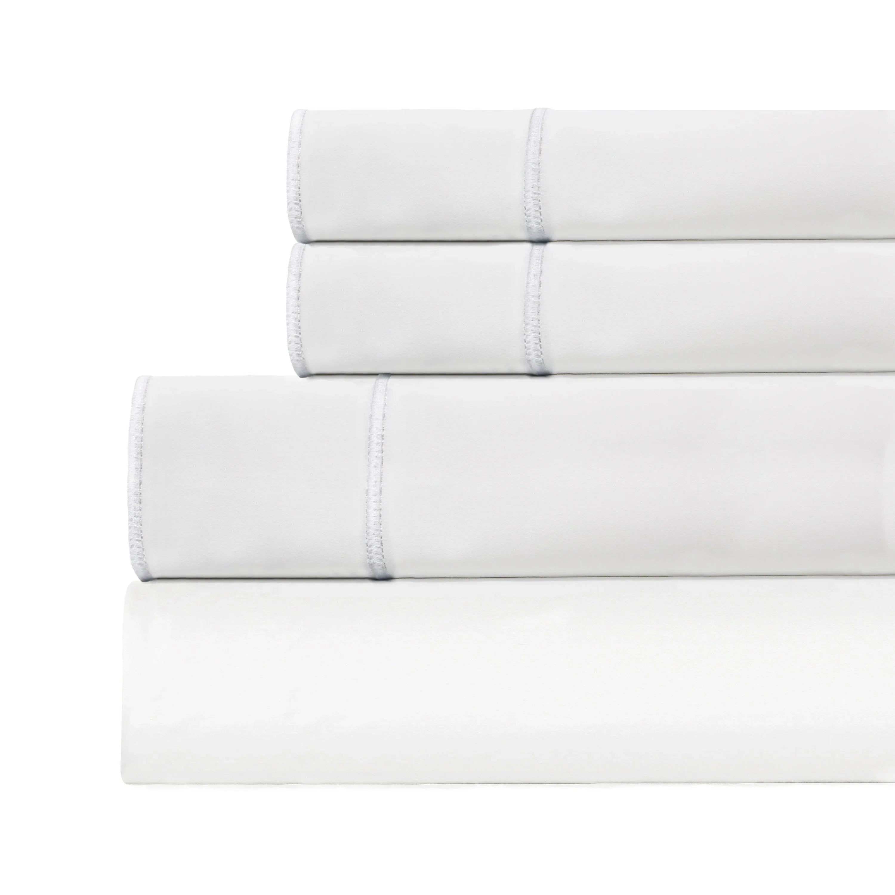 600 Thread Count Framed Sateen Embroidered Cotton Sheet Set Mélange Home