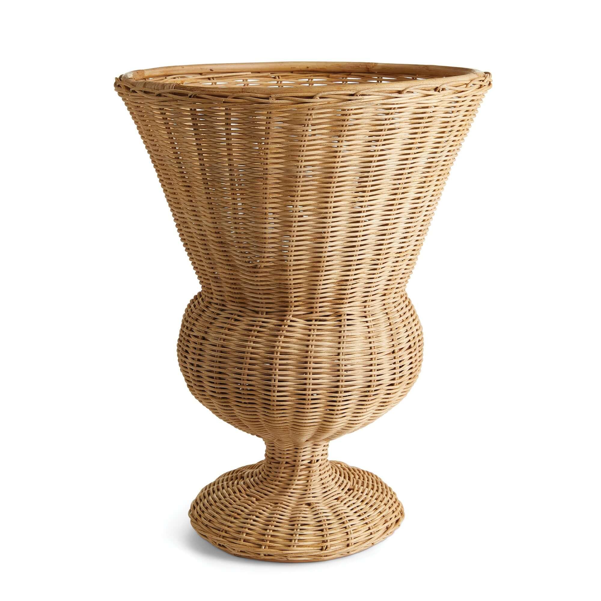 Wicker Urn-Shaped Decorative Vase Vintage Shopper