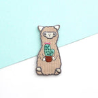 Wild Whimsy Alpaca Cactus Iron-on Patch