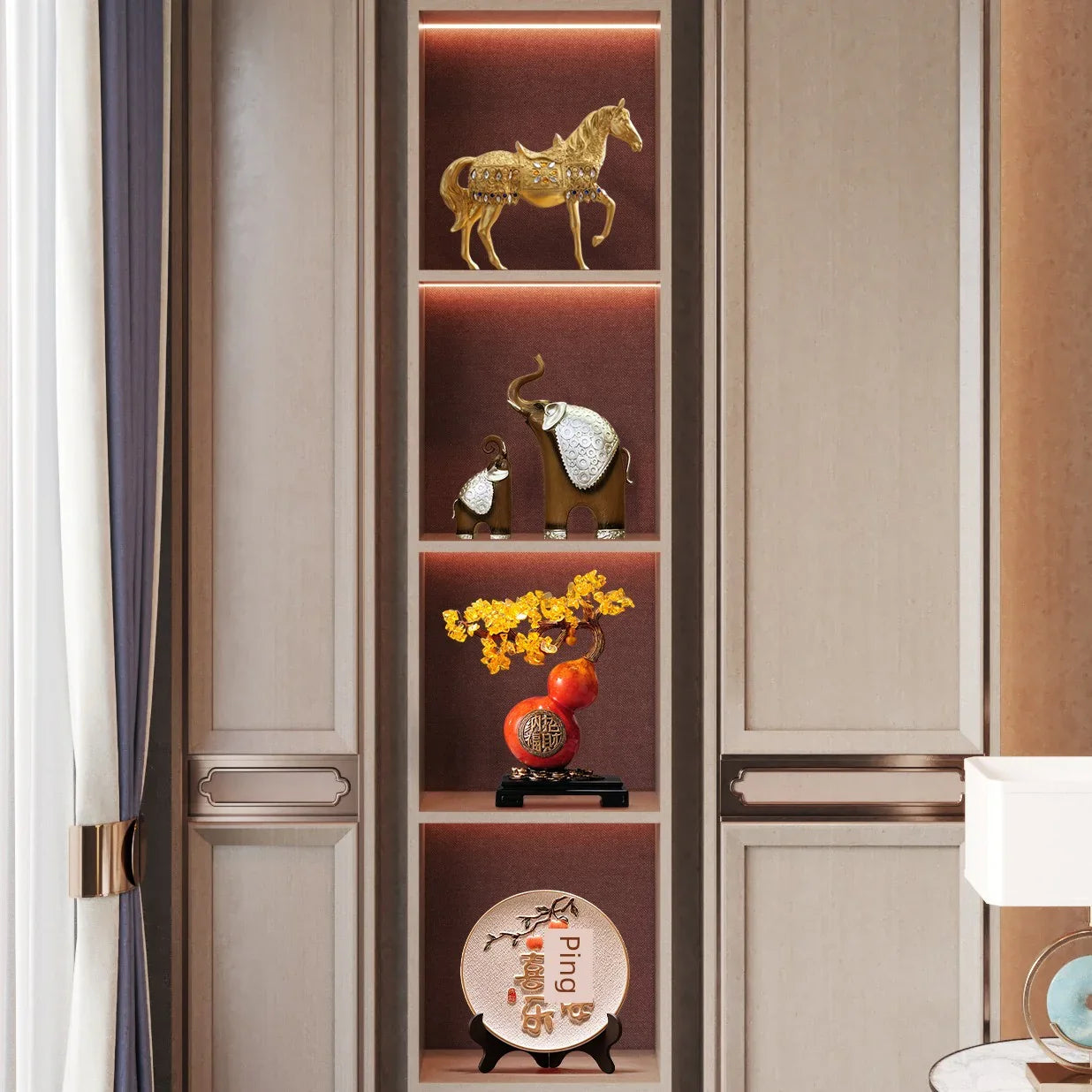 Win Instant Success European Style Living Room Fortune Wine Cabinet Decorations - House Of Avana