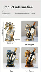Wine Rack - Modern Horse Head Wooden