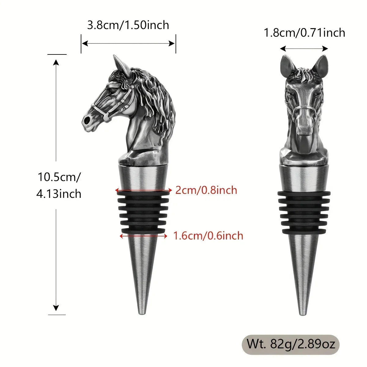 Wine Stopper - Metal Horse Head Champagne