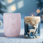 1pc Winter Deer Snow Scene 3D Silicone Mold - Exquisite Forest & Reindeer Carving Design, Flexible & Durable Reusable for Resin/Plaster/Candle Crafts, Perfect For Christmas Home Decor, Fireplace Ornaments & Holiday Gifts House Of Avana