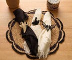 Witch Hat Napkin Ring – Handmade Halloween Table Decor – Black Woven Boho Napkin Holder – Spooky Fall Party Accent – Hostess Gift Idea Payton James