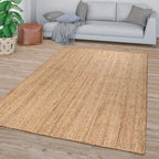 Jute Rug Kaia Hand-Woven with Natural Fibers in Wooden Brown RugYourHome