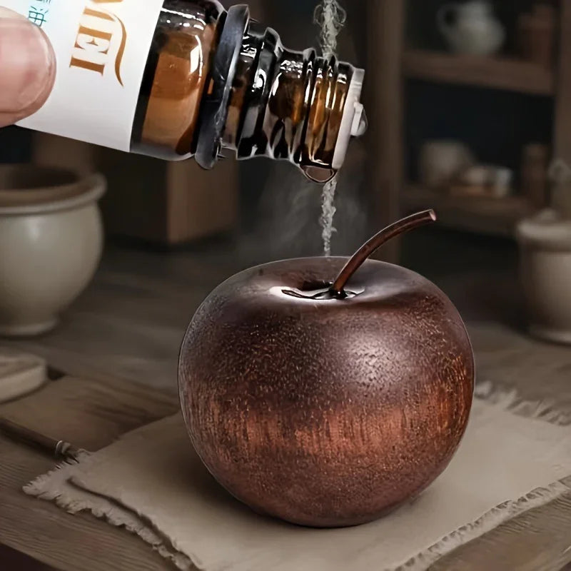A Randomly Styled Natural Wood Aroma Diffuser with Elegant Wood Grain, Non-Flammable, Perfect Gift Choice - Enhances Air Quality, Apple-Shaped Fragrance Diffuser with Natural Wood Texture, Suitable for Home, Car, Office, Bath House Of Avana [[SKU:HOA-FRG-003]]