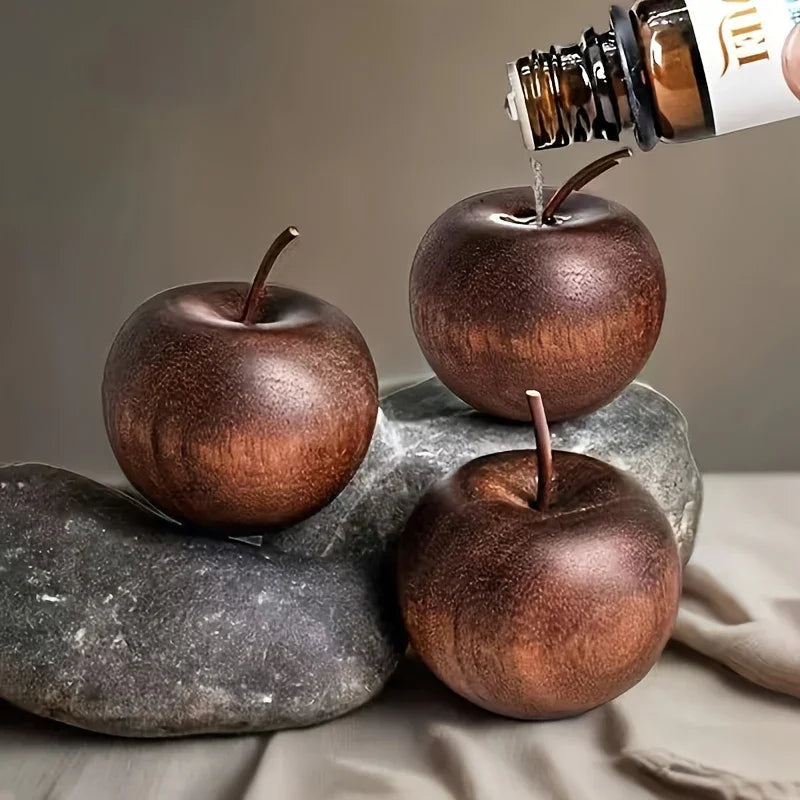 A Randomly Styled Natural Wood Aroma Diffuser with Elegant Wood Grain, Non-Flammable, Perfect Gift Choice - Enhances Air Quality, Apple-Shaped Fragrance Diffuser with Natural Wood Texture, Suitable for Home, Car, Office, Bath House Of Avana [[SKU:HOA-FRG-003]]